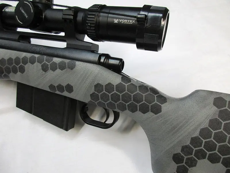 Custom beehive camo stock finish
